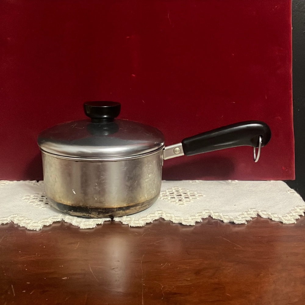 Vintage Revere Ware 1801 1 Qt 99e Small Copper Bottom Pot with Lid